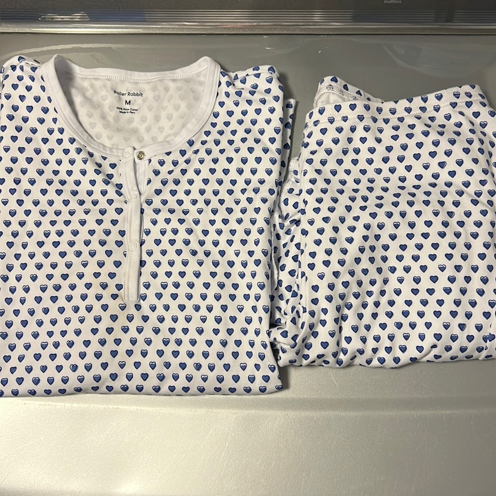 ROLLER RABBIT PAJAMA SET HEARTS SIZE M